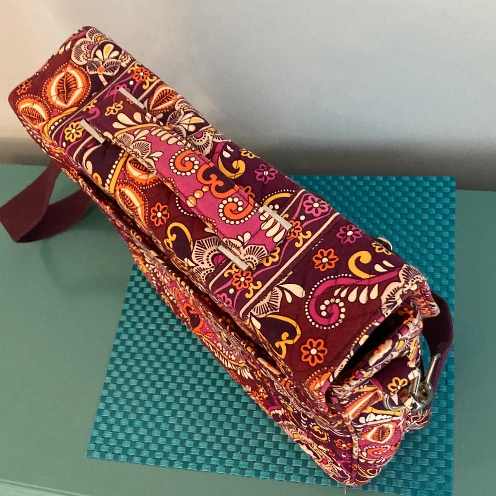 Vera Bradley Quilted Attache Messenger Laptop Satchel Safari Sunset